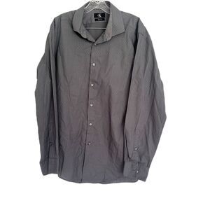 Calvin Klein Long Sleeve Button up Dress Shirt Size XL/17 Grey Slim Fit